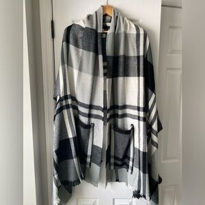 Buffalo Plaid Shawl Jacket OS